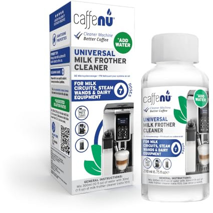 Milk Frother Cleaner. 200ml Alkaline Milk System Cleaner for Coffee Cleaning. Espresso Machine and Barista Accessories. 7 Doses.