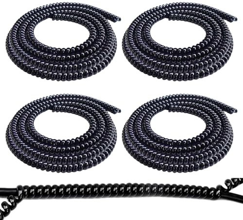 Xiuyer Cable Management, 4X1m Raccogli Cavi, Spirale Cavi Elettrici, Raccogli Cavi, Raccoglicavi Spiralato Spirale, per TV/Computer/Audio Guaina Copricavi Manicotti, Protezione dei cavi degli scooter