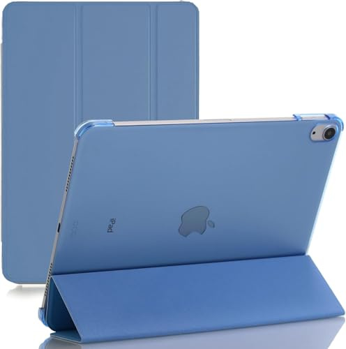 Case For iPad Air 11-inch M2 (2024),iPad Air-4th Gen 2020, iPad Air-5th 2022, Air 6th Smart Shell Stand Cover with Translucent Frosted Back Protector (Auto Wake/Sleep) (Sky Blue)