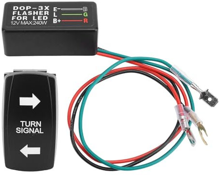 DC12-24V Blinker-Wippschalter mit Blinkender Grüner LED, Blinker-Kippschalter, für ATV UTV RV-Fahrzeug, Off-Road-Pickup, Traktor, Boot, Motorrad