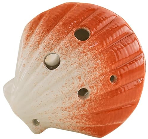 Ocarina Okarina 6-Loch-Okarina, Keramik, Muscheln, Alt-C-Okarina, Musikinstrument mit Liederbuch für Anfänger, Rot