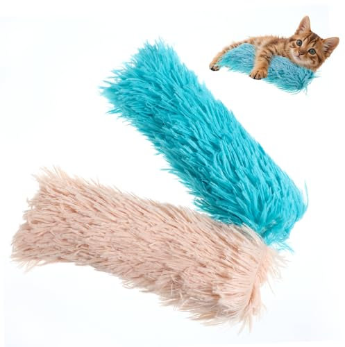 oruola 2 piezas de juguetes para gatos con hierba gatera, cojín suave y duradero para gatos, cojín de menta para gatos, juguete de peluche interactivo, hierba gatera de peluche promueve el movimiento