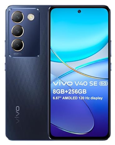 VIVO V40 SE 5G Smartphone, Teléfono Móvil 8GB 256GB,Teléfono Móvil Android Pantalla AMOLED 120 Hz 6,67, Triple Cámara 50MP, Batería 5000mAh, Android 14, Negro