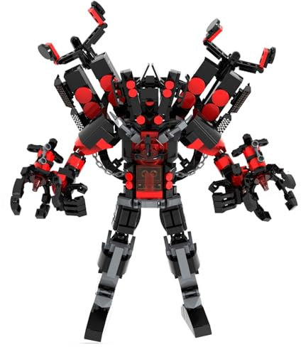 Skibidi Toilet Titan Building Blocks Toy Cameraman Speakerman Clock TV Man Monitor Action Figure Model Horror Game Multiverse Upgraded Adults Kids Fans Collectible Animation Birthday Gift D