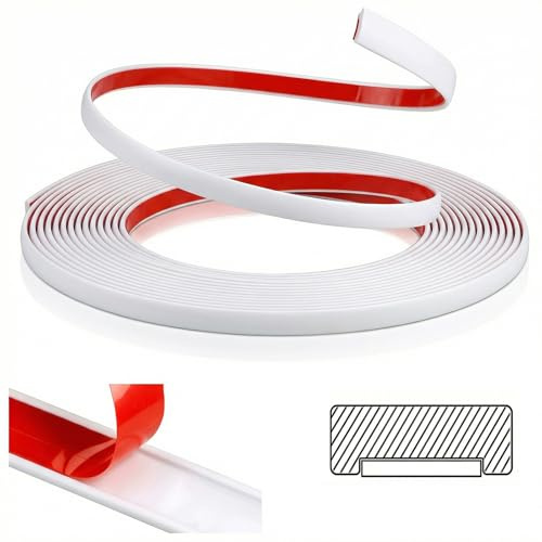 ddckj 4M Modanatura Adesiva per Pareti Bianco Bordi Adesivi per Pareti Flessibili per Porte, Finestre, Cornice Adesiva per Specchio, Pareti, Piastrelle (LARG.: 1 cm, SP.: 3 cm)
