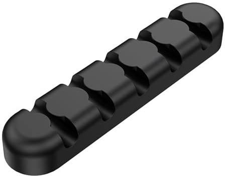 FINEANDENG Silicone Cable Organizer 5-Port Fixed Buckle Clip Cable Collector for Organizing USB Cables/Network Cables/Audio Cables,etc