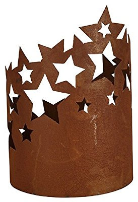 Edelrost Windlicht Sterne 20cm x 27cm