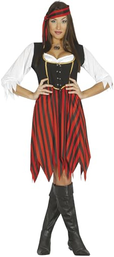 FIESTAS GUIRCA | Overseas Pirate Fancy Dress for Women - Shirt, Headband, Corset and Skirt - Corsair and Buccaneer Costumes for Halloween, Carnival and Fancy Dress Parties
