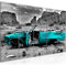 Runa Art Wandbild XXL Auto Grand Canyon Wohnzimmer 200 x 80 cm Türkis Grau 5 Teilig - Made in Germany - 602255b