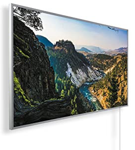 Infrarotheizung mit Bild – Bildmotive – TÜV SÜD - 450 Watt Bildheizung + Thermostat - Weißer Rahmen (04. Mavora Lakes New Zealand)