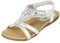 Jo & Joe Ladies Faux Leather Peep Open Toe Sling Back T-Bar Dimante Flat Flip Flop Sandals Size 3-8 (UK 4, Silver)