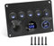 12V Switch Panel 12V/24V Toggle Panel Switches 5 Gang w/Voltmeter & 4.2A Dual USB Charger & 12V Cigarette Lighter for Vehicle Boat(Blue LED)