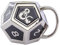Paladone Dungeons and Dragons D12 Würfelförmiger Becher, 450 milliliters, Silber