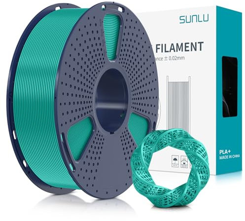SUNLU PLA+ Filament 1.75mm, PLA Plus 3D Drucker Filament, Stärker belastbar, Neatly Wound, 1KG 3D Druck PLA+ Filament, Maßgenauigkeit +/- 0.02mm, Grüne Weide