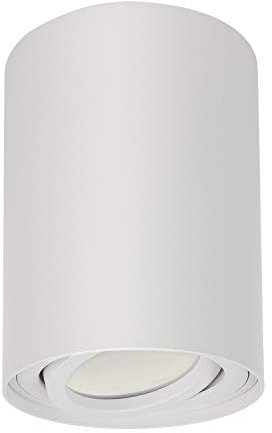 Maclean MCE422 W Deckenaufbauleuchte mit GU10 Fassung für LED & Halogen Leuchtmittel bis 40W Aufputz Schwenkbar Aluminium (Weiß, 1 Stück - Rund)