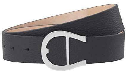 Aigner Logogürtel Silber 126555, Schwarz-80 cm