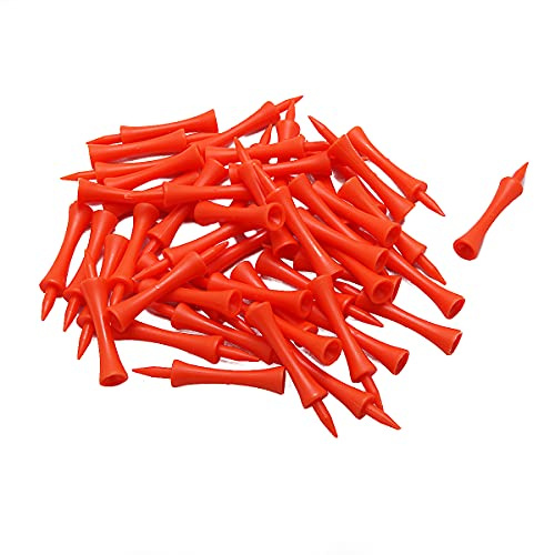 Bulldog golf tees® Paquete de 50 camisetas de golf grandes naranjas de 70 mm (altura de la camiseta de 50 mm + 20 mm de pico)
