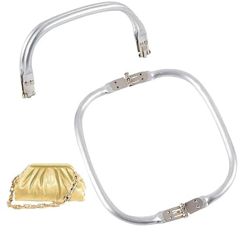 CHGCRAFT 2 Stück 19,5cm Taschenrahmen Verschluesse Aluminium Geldbeutel Rahmen Kiss Verschluss Innen röhrenförmiger Rahmen quadratisch zusammen gebauter für DIY Nähhandwerk Griffe Zubehör, 19,5x9x2 cm