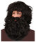 PAPSTAR NEU Perücke Herren Knecht Ruprecht, Barbar, Set Perücke und Bart, schwarz - mit Haarnetz
