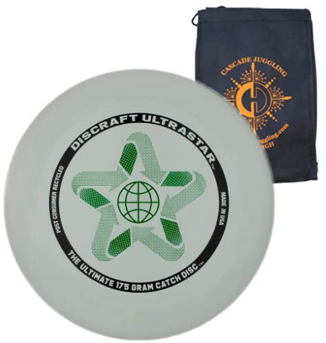 Discraft Ultrastar Fliegenscheibe, 175 g, ultimative Frisbee-Wettbewerbsspezifikation, inkl. Cascade-Jongliertasche (recycelter Stein)