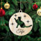 Pet-Jos Personalised Cat Christmas Decoration Custom Cat's Name, Wooden Christmas Tree Ornament, Engraved Pet Name Christmas Bauble Gift Card Insert for Family and Friends