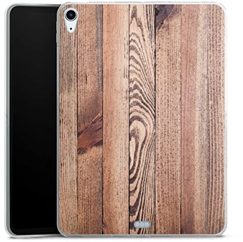 DeinDesign Silikon Hülle kompatibel mit Apple iPad Air 2020 (2020) Case Tablet Hülle Holzoptik Holz Muster
