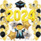 Graduation Deko 2025 Ballons,Schwarz Gold Abschluss Deko XXL Folienballon Mit Abschlussfeier Graduation Hat,Abitur 2025 Ballon für Abschlussfeier Party Dekoration,54 Pcs Set Bachelor Geschenk