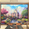 LHGBGBLN 3D Wandbild Schlafzimmer Wohnzimmer TV Hintergrund Regenbogen Schloss Eingang Fototapete Wohnkultur Aufkleber