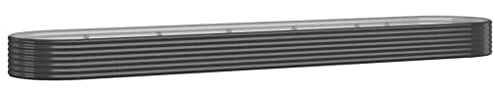 vidaXL Hochbeet, Wetterfestes Hochbeet für Garten Balkon Terrasse, Kräuterhochbeet zum Selber Bauen, Pflanzkasten aus Metall, Pulverbeschichteter Stahl Anthrazit