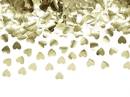 Cavore Herzkonfetti gold, 2,5cm, 30g, 1500 Konfetti Herzen – Tischdeko für Hochzeit, Verlobung, Valentinstag, Babyparty, Geburtstag, Taufe