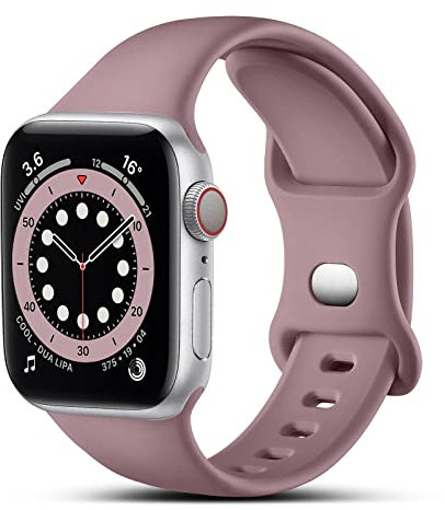 CeMiKa Kompatibel mit Apple Watch Armband 38mm 40mm 41mm 42mm, Ersatz Silikon Sport Armbänder Kompatibel mit iWatch Armband Series 10 9 8 7 6 5 4 3 2 1 SE, Damen Herren, RauchViolett