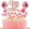 Tortendeko 15. Geburtstag Rosegold für Junge und Mädchen - Happy Birthday Glitter Cake Topper, Kuchendeko 15 Jahre, Happy 15th Birthday Kuchen Deko