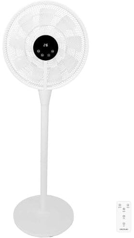 Cecotec Ventilador de Pie con Mando a Distancia Energysilence 1000 Smart Control. 25W, Motor DC, Diámetro de 16, 9 Aspas, Temporizador 12h, Control Táctil, 8 Velocidades, Oscilación de 70º