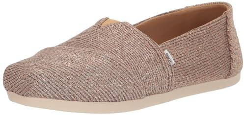 Toms Damen Alpargata EspadrilleEspadrilles, Goldfarbener Glitzer-Strick, 36 EU