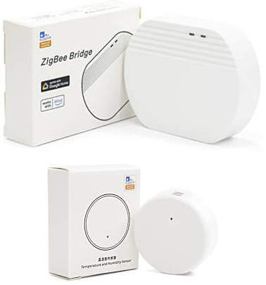 QIACHIP Zigbee Gateway Bridge Hub and Monitor Sensor Smart Temperature & Humidity WiFi Smart Home for Zigbee 3.0 devices with Alexa/Google Home