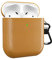 MyGadget Cover Rigida Compatibile con Apple Airpods 1a | 2a Generazione - Custodia Finta Pelle per Cuffie Auricolari - Case con Skin Antiurto - Bright Brown