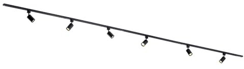 Qub Focus III 1-Phasen Led Schienensystem - 400cm - 6x GU10 Spots - 4x 1m Schienen - Deckenstrahler Schwarz - Erweiterbar & flexibel - LED-kompatibel - Modernes Design Spot lampe