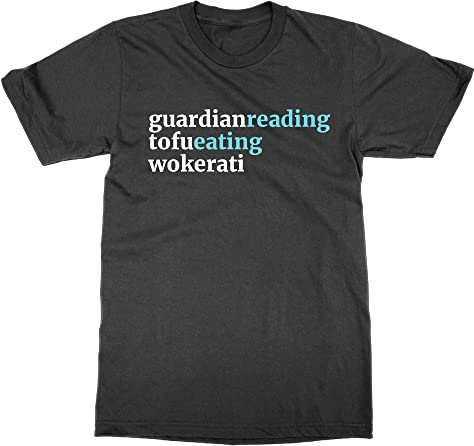 Guardian Reading Tofu Eating Wokerati T-Shirt (Black, M)