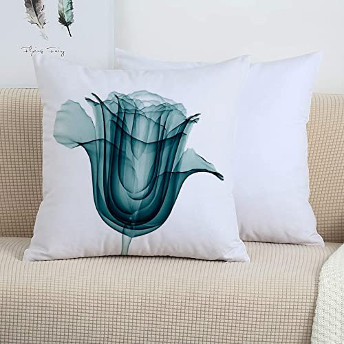2 Pack Polyester Pillowcases,Xray Flower,X ray Image of a Rose Flower Romance Symbol Creative Artistic Nature Picture Pr,Super Soft and Cozy, Wrinkle, Fade, Envelope Closure Bed Pillow Cases, 45x45 cm