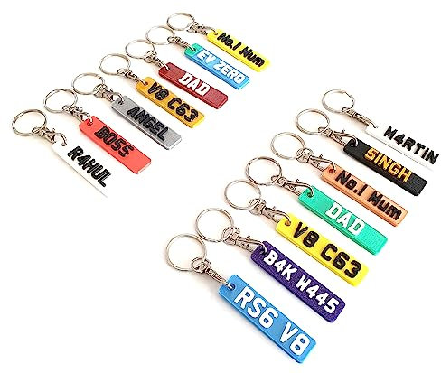 Personalised Licence Plate Keyring Keychain, Number Plate, Name Plate, Car Plate Custom Key Ring