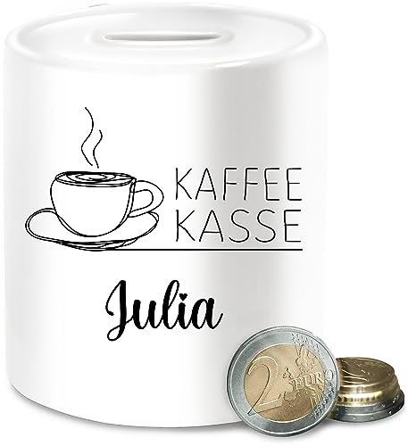 Spardose - Kaffeekasse Trinkgeld Tip Praxis Trinkgeldkasse Friseur - Unisize - Weiß - kaffeekassen trinkgeldkaasse schwarzgeld Kaffee Kasse personalisierte kaffekasse Name sparbüchsen für