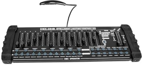 UKing DMX Controller, 384 Kanäle DMX512 Controller Konsole 240 Programmierbar Szenen für Dmx Steuerung DMX-Lichtpult Party DJ Disco Moving Head Licht Bühnen Lampe Betreiber Ausrüstung (Schwarz)