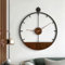 Yumyolk Wanduhr groß Wanduhr ohne tickgeräusche modern Holz schwarz braun 60 cm Vintage Retro Wohnzimmer landhausstil