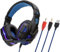 SHIERLENG Stereo Gaming Headset ENC Noise Cancelling Ear Headphones with Mic, LED Light, Surround for PC PS5 PS4 Xbox One, Switch, Laptop, Mobilephone