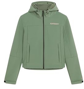 Superdry Damen Softshell Trekker Kapuzenjacke Lorbeer Kaki 36