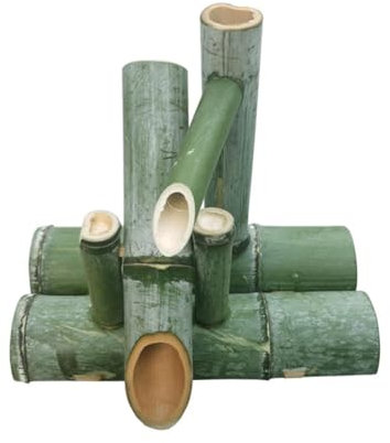 HJDSUDU Fuente de Agua de bambú con Bomba, Kit de Fuente Zen, Estanque de bambú y Fuente de Agua de jardín, Fuente de Agua de bambú japonés Feng Shui Hecha a Mano,75cm