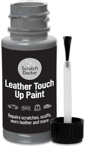 Scratch Doctor Leather Touch up Paint | For Furniture, Sofas, Cars Seats, Shoes, Handbags 15ml (Grey)