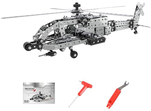 Artisanal Habitat 3D Metall Emulational Bausatz, Simulation Hubschrauber, 567 Teile Erwachsene DIY Engineering Baukasten,Geschenkideen für Erwachsene (D)