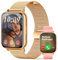 Smartwatch Donna 2024 Chiamata Bluetooth e Risposta Vivavoce,1.85 HD Orologio Smart Watch Fitness Tracker con Cardiofrequenzimetro, Monitor del Sonno,SpO2,Notifiche Messaggi Whatsapp per Android iOS