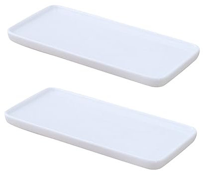 GALPADA 2pièces Lot de Assiettes pour Lavabo Assiettes de Rangement Céramique Simples pour Salle de Bain Blanches